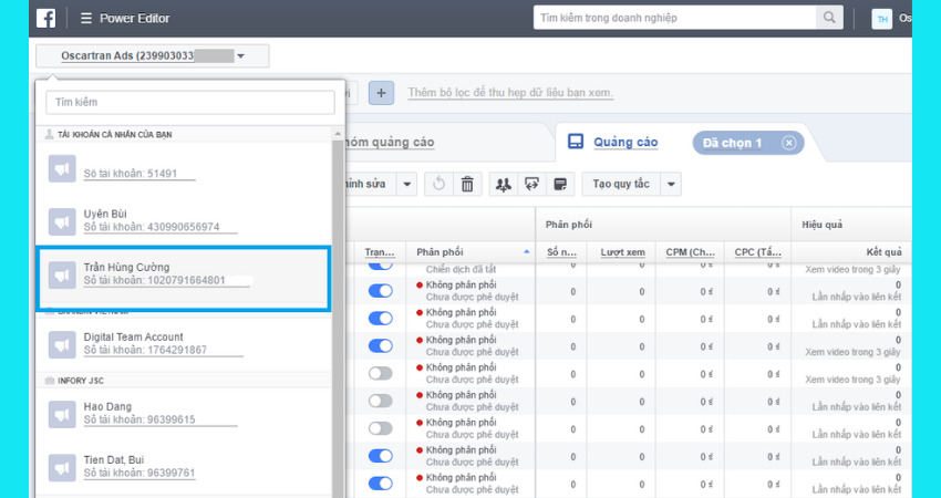 Cách sao chép chiến dịch quảng cáo Facebook từ tài khoản này sang tài khoản khác bước 1