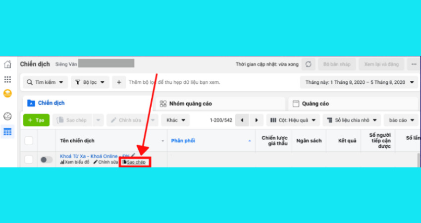 Cách sao chép chiến dịch quảng cáo Facebook bằng cách vào trình quản lý bước 3 (1)