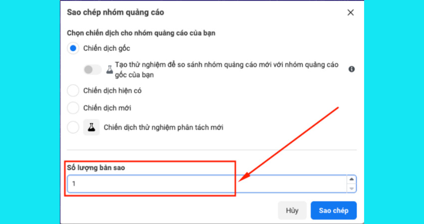 Cách sao chép chiến dịch quảng cáo Facebook bằng cách vào trình quản lý bước 3 (2)