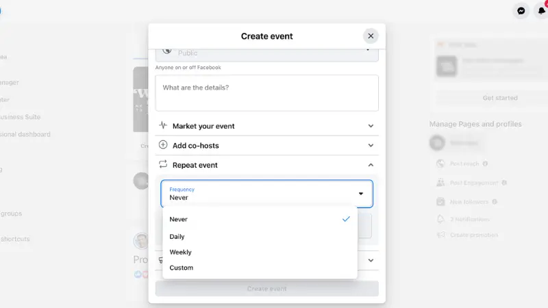 How to create an event on Facebook