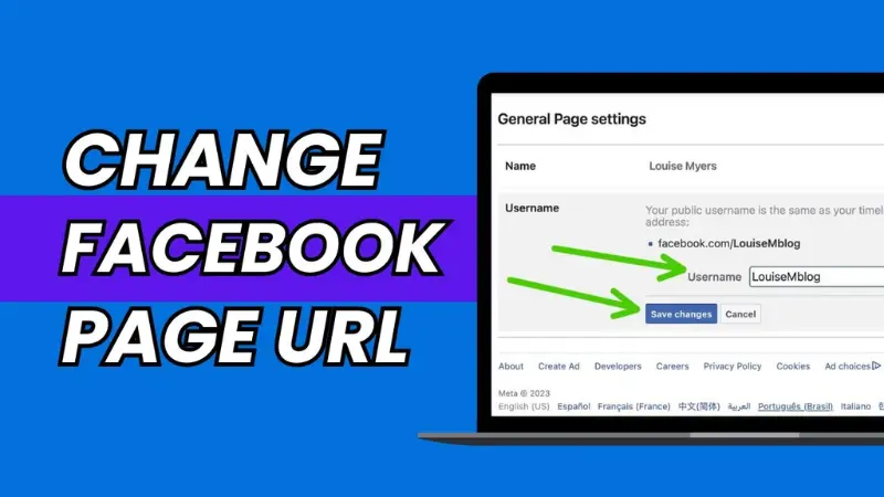 Guide on how to change the URL link for Facebook fanpage