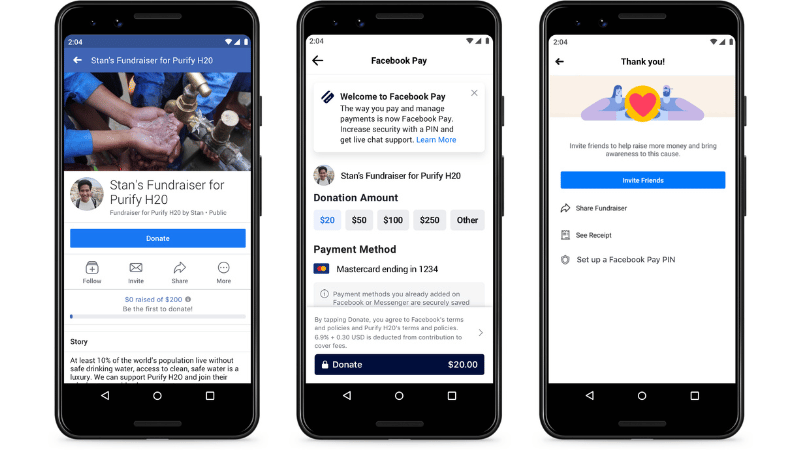 Direct payment via a linked bank account