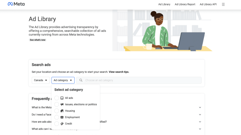 Explaining the operational model of the Facebook Ads library