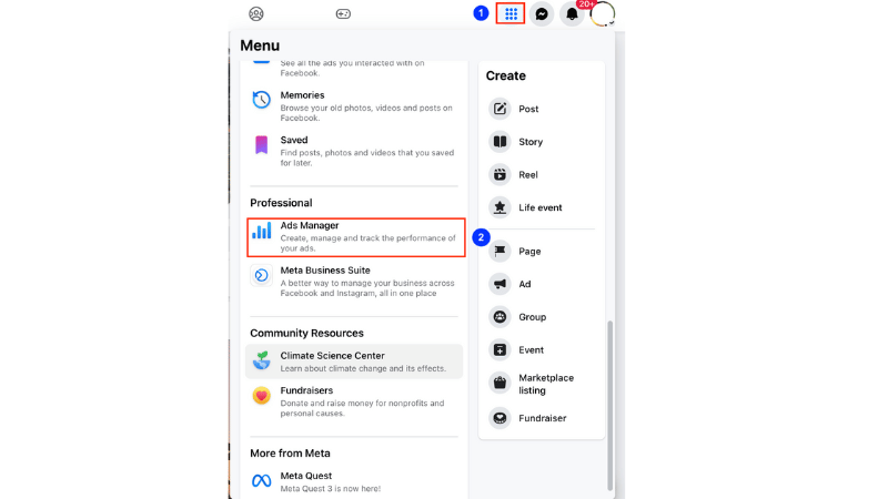 Control mechanism in Facebook ads management