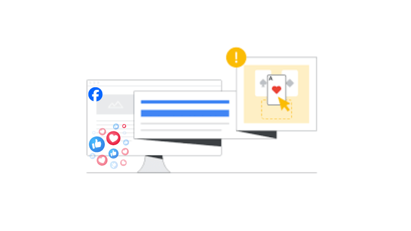 Permitted gambling content within the controlled scope