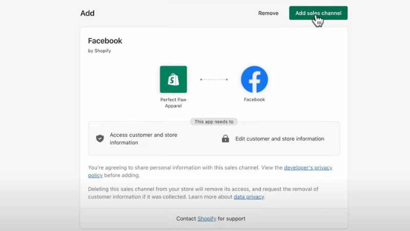 Shopify permission for Facebook ads framework 2026