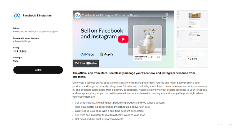 Setting up the Facebook ads connection with Shopify