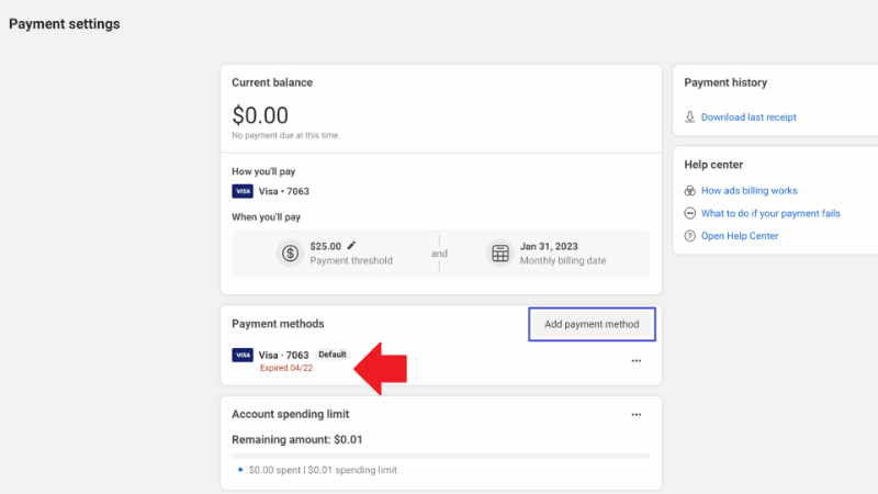 Common causes for billing card rejection