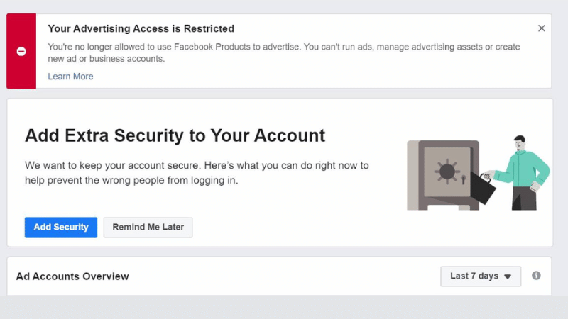 Reasons why Facebook accounts fall into restriction