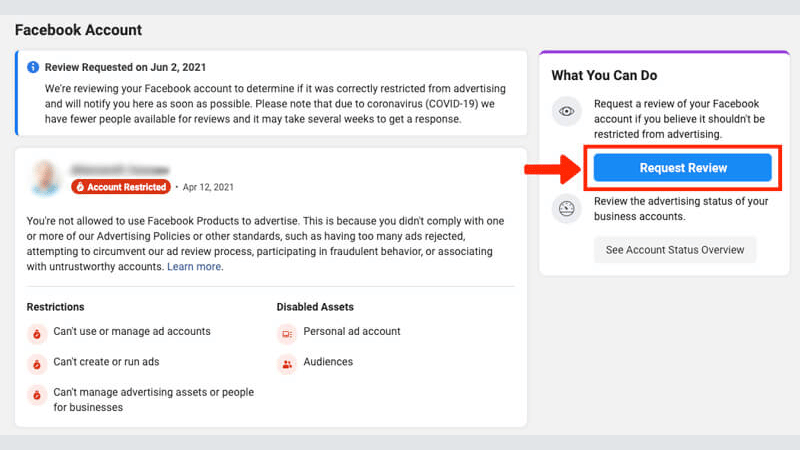 Restricted Facebook accounts: Quick appeal and recovery process