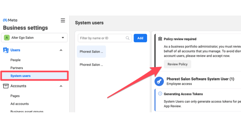 By what mechanism does Facebook's ad policy control accounts?