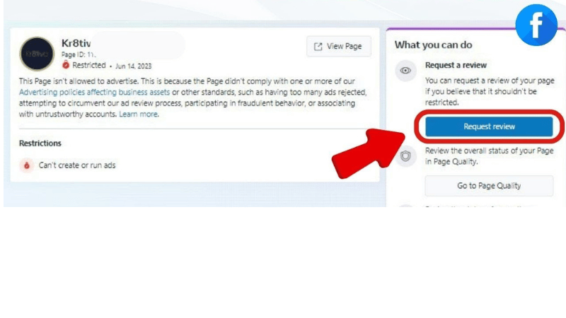 How to tell if your Facebook page is silently restricted from advertising by Facebook?