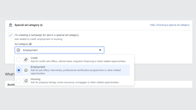Key special ad categories to note