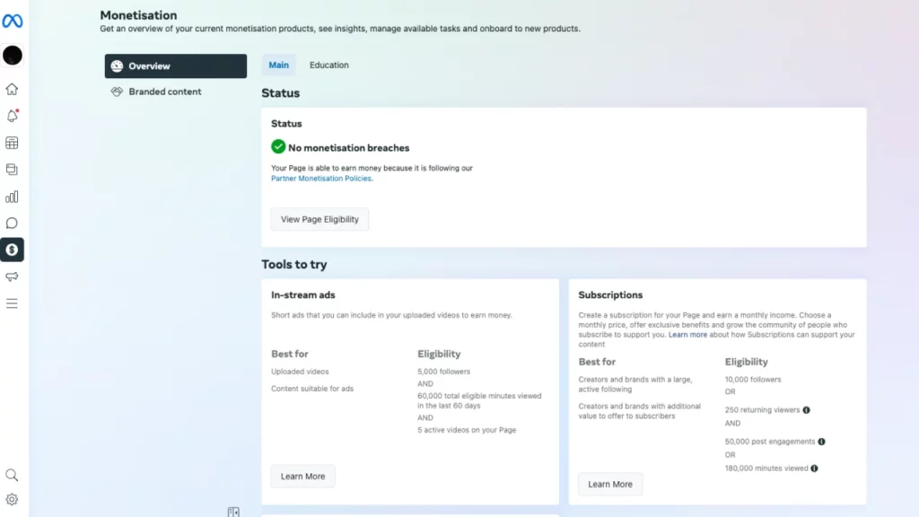 Eligibility and documentation required to register for Facebook monetization properly