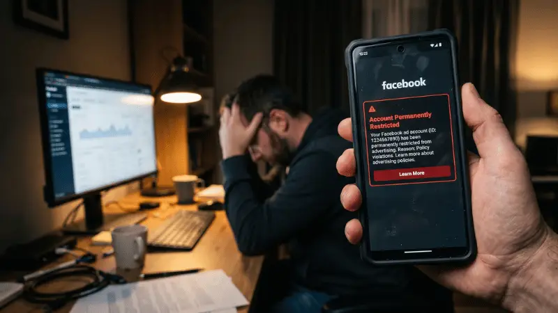 Facebook-ad-account-restricted-for-crypto-policy-violation-and-circumventing-systems