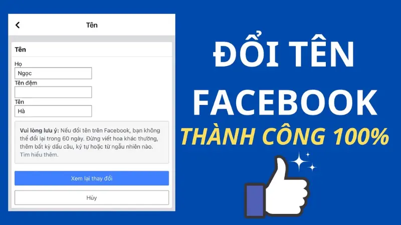 Hướng dẫn cách đổi tên trên Facebook mới nhất 