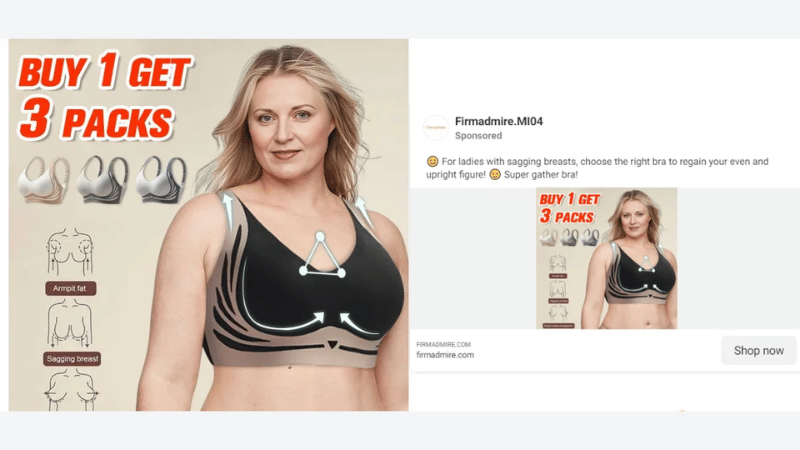 Áo ngực được xếp vào nhóm sản phẩm nào trên Facebook?